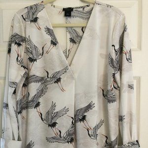 Long sleeve printed blouse